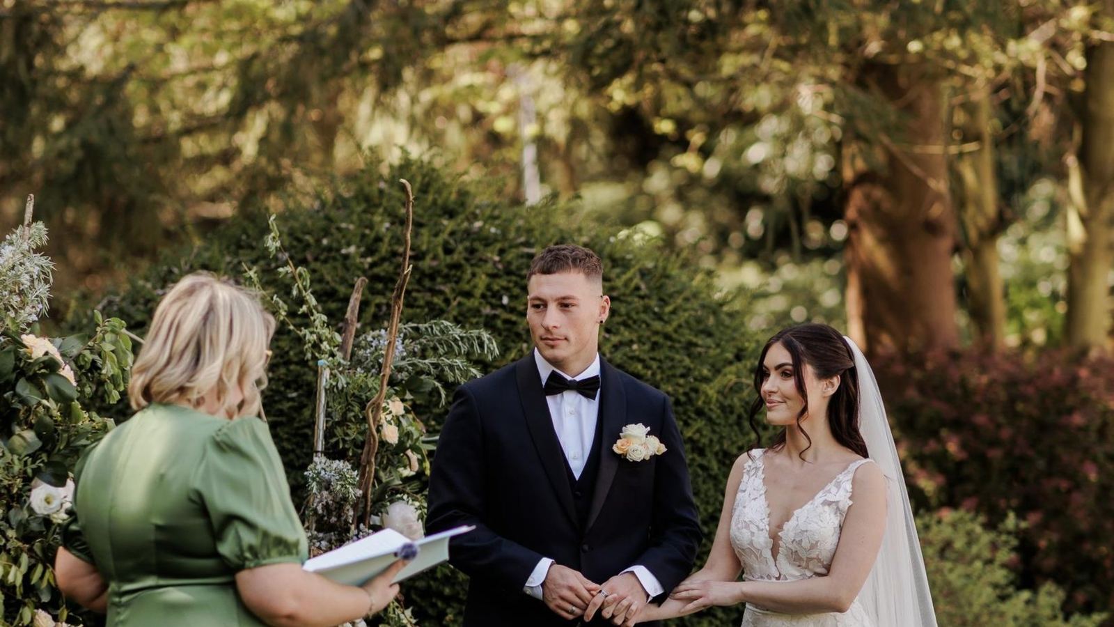 An outdoor ceremony in the garden