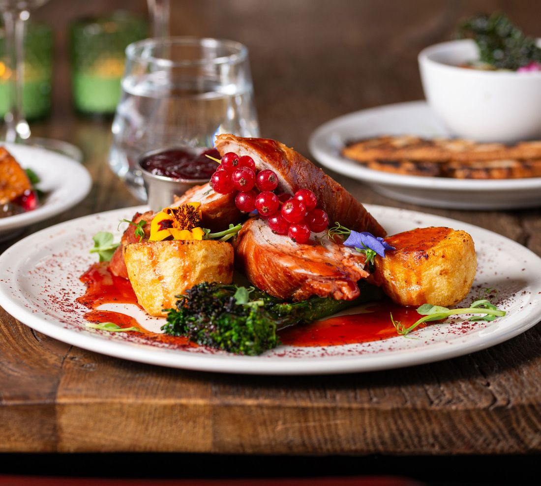 A festive main course with seasonal garnishes